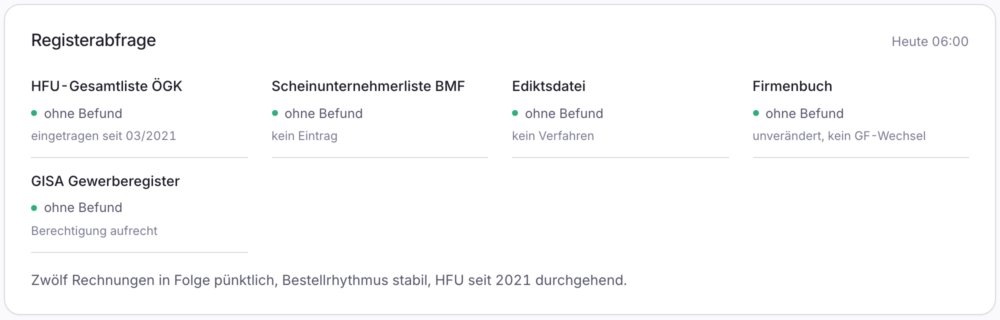 Bankwards-Prototyp: Abfrage der fünf österreichischen Pflichtregister
